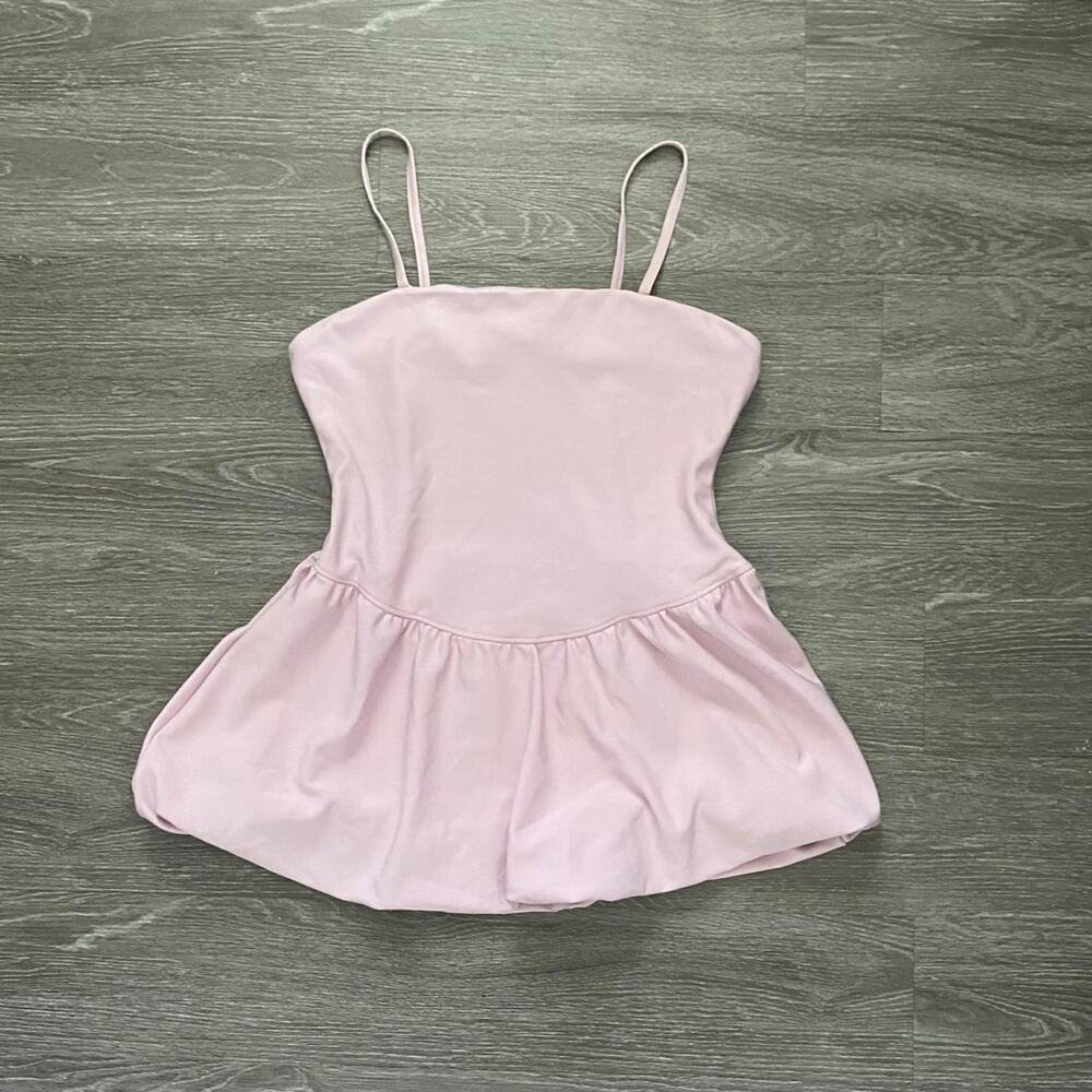Pastel pink bubble skirt minidress